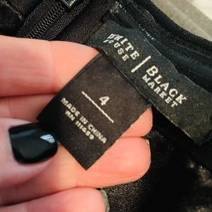 White House Black Market black strapless cocktail dress, short length, size 4